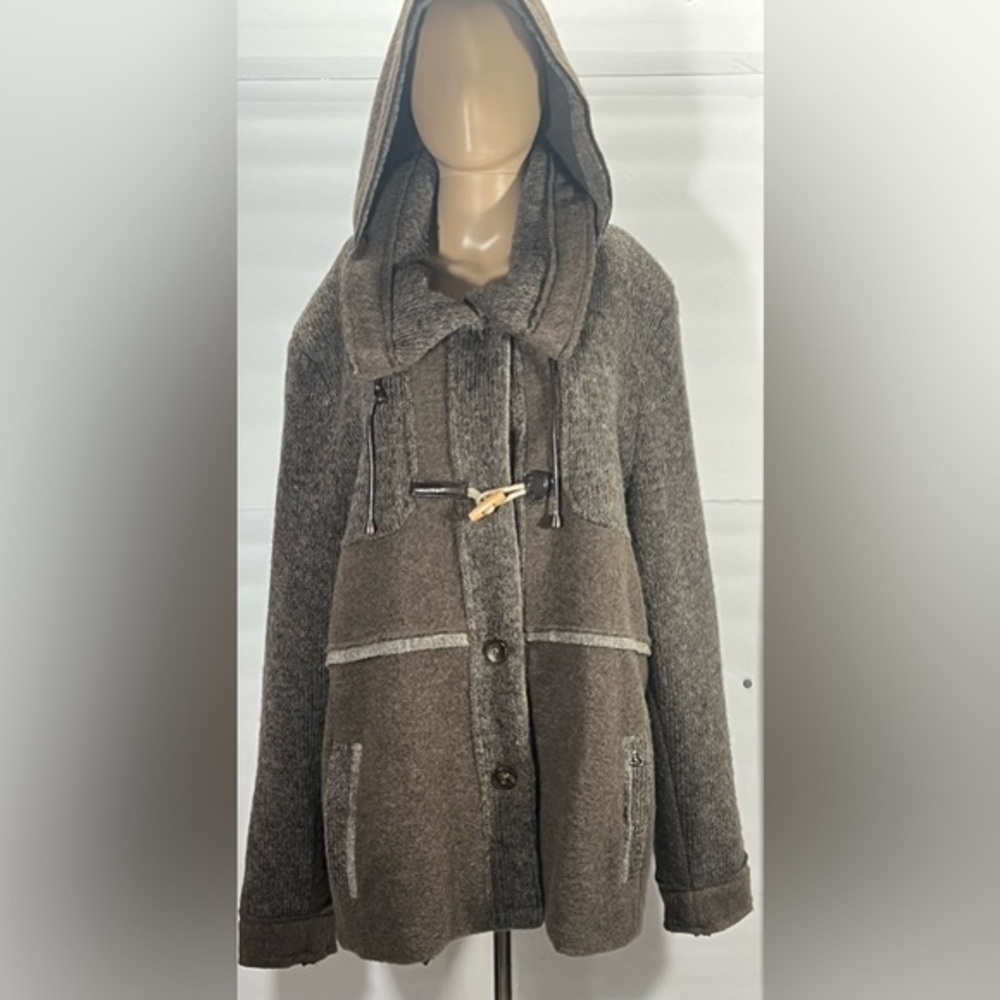 Source Unknown Brown Teddy Jacket with Detachable Hood
